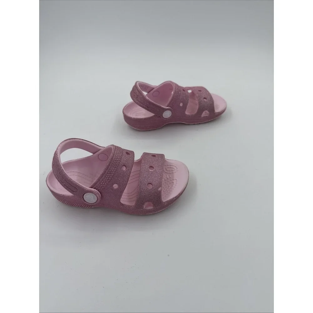 Crocs Toddler's Girls Classic Sandal Pink Milk/Glitter Size 10C